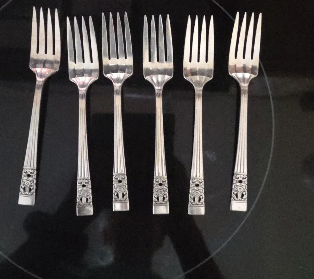 Silver Plated Salad Forks -  (Set of 6)